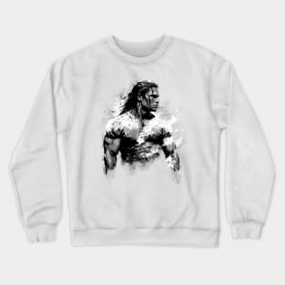 The Swole Apache: A Graffiti-Infused Muscle Bound Warrior Crewneck Sweatshirt